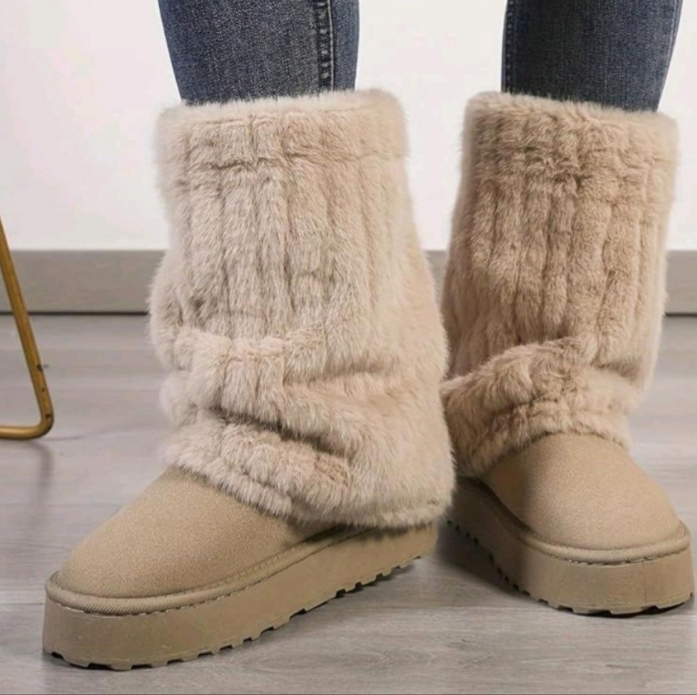 New Warm Winter Faux Fur Boots